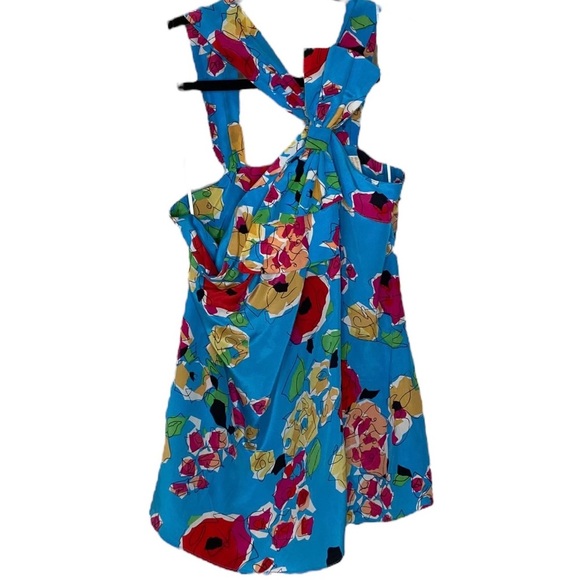 Yumi Kim 100% Silk Asymmetrical Cami Halter Bow Built In Bra Back Zip sz.S - Picture 1 of 16
